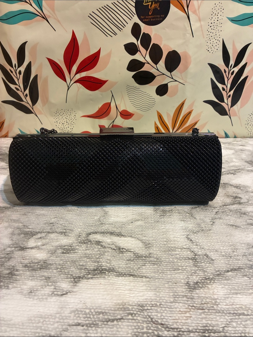 Black Cylinder Evening Clutch- BCBGMAXAZRIA